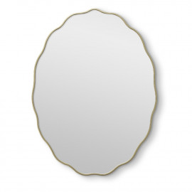 Овальное волнистое зеркало в золотой раме Fancy Oval Gold (Фэнси) Smal 60*80 см 